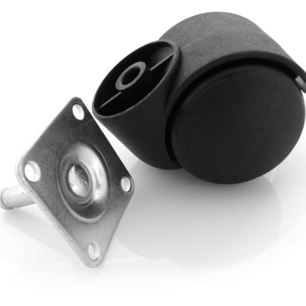 Kółko meblowe obrotowe z płytką [fi50mm, 8mm]