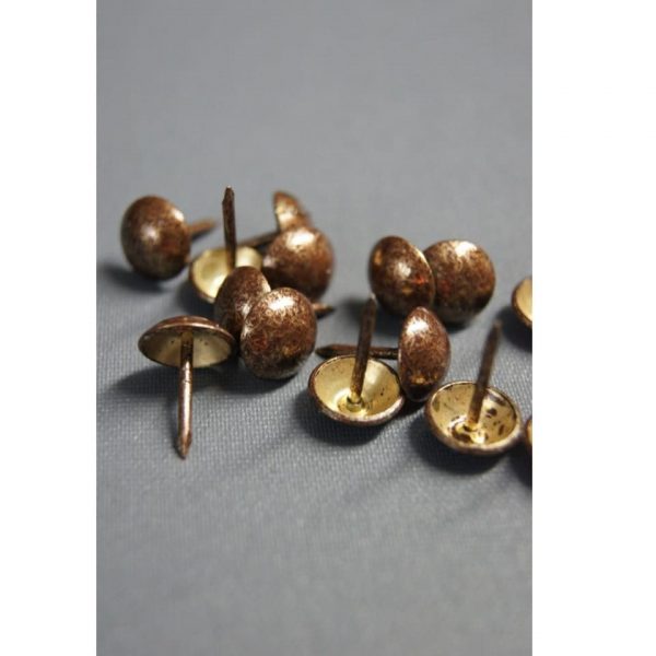 Pinezki (gwoździe) ozdobne brązowe, śr 10mm [75 szt.]