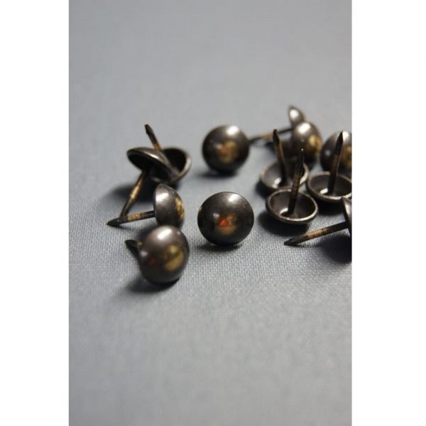 Pinezki (gwoździe) ozdobne czarne, śr 10mm [100 szt.]