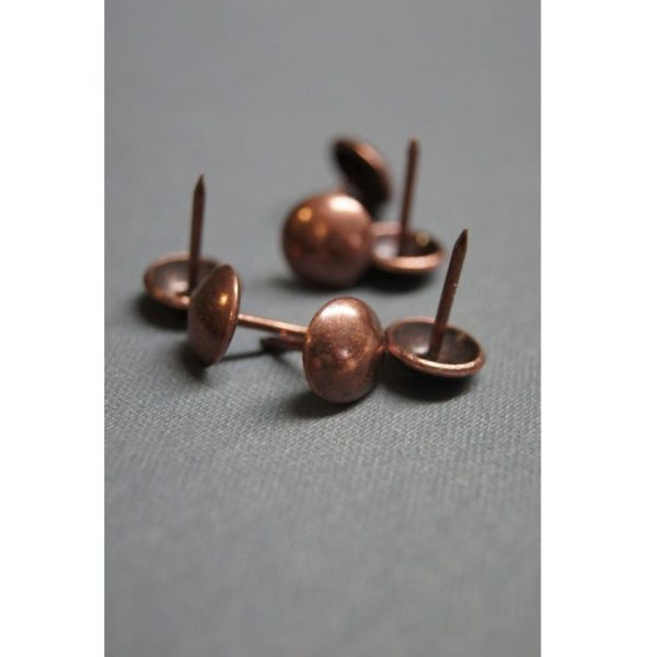 Pinezki (gwoździe) ozdobne miedziane, śr 10mm [75 szt.]