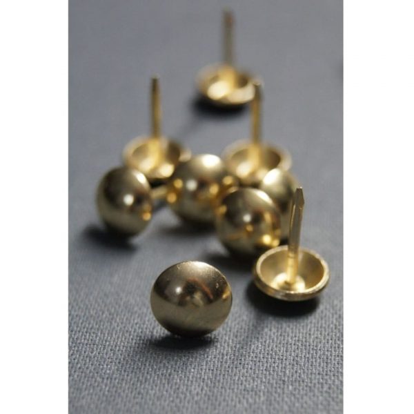 Pinezki (gwoździe) ozdobne złote, śr 9mm [50 szt.]