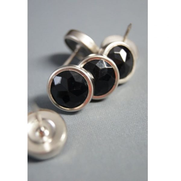 Pinezki (gwoździe) z kryształem czarne [18 szt.]